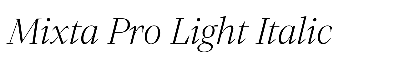 Mixta Pro Light Italic